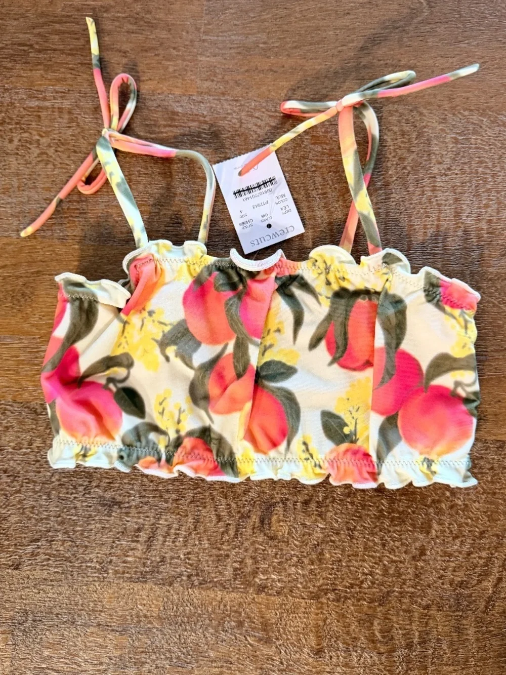 J.Crew Crewcuts Girls Yellow Floral Swim Top Size 4